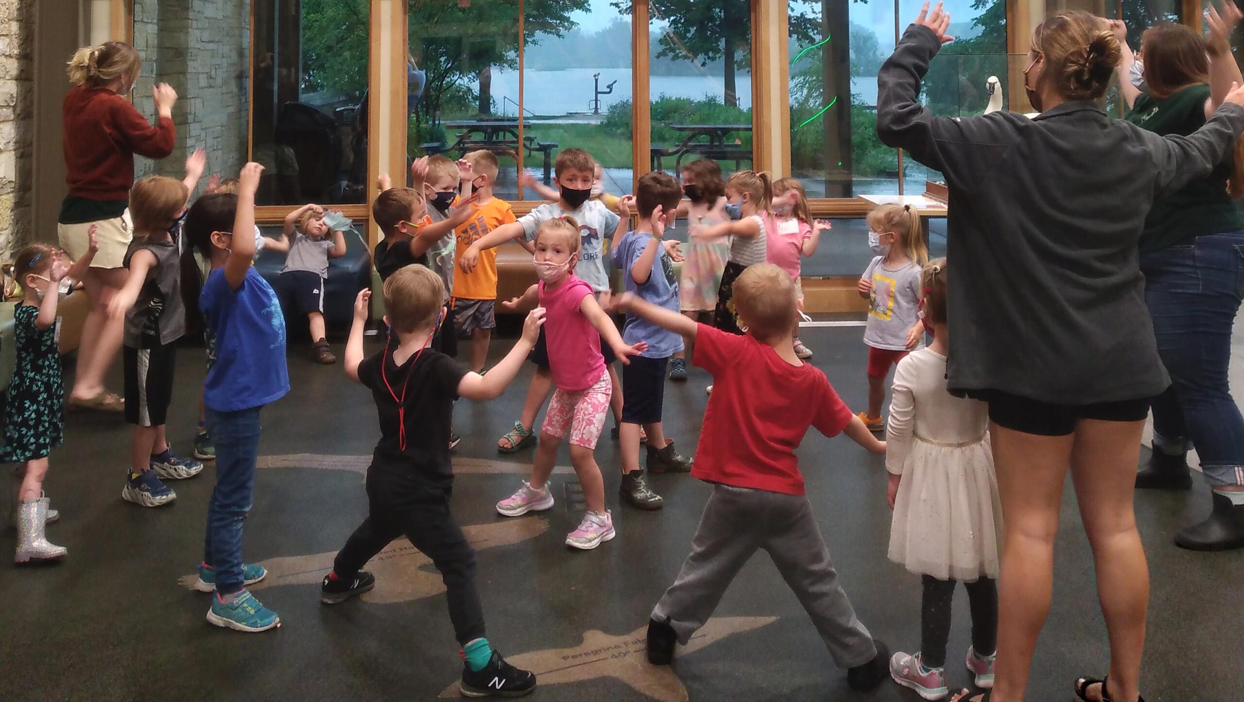 kids active at the nature center