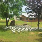wedding setting outdoors at nature place