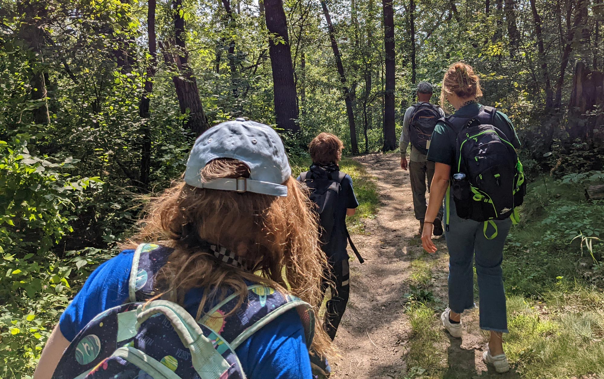 kids on trail