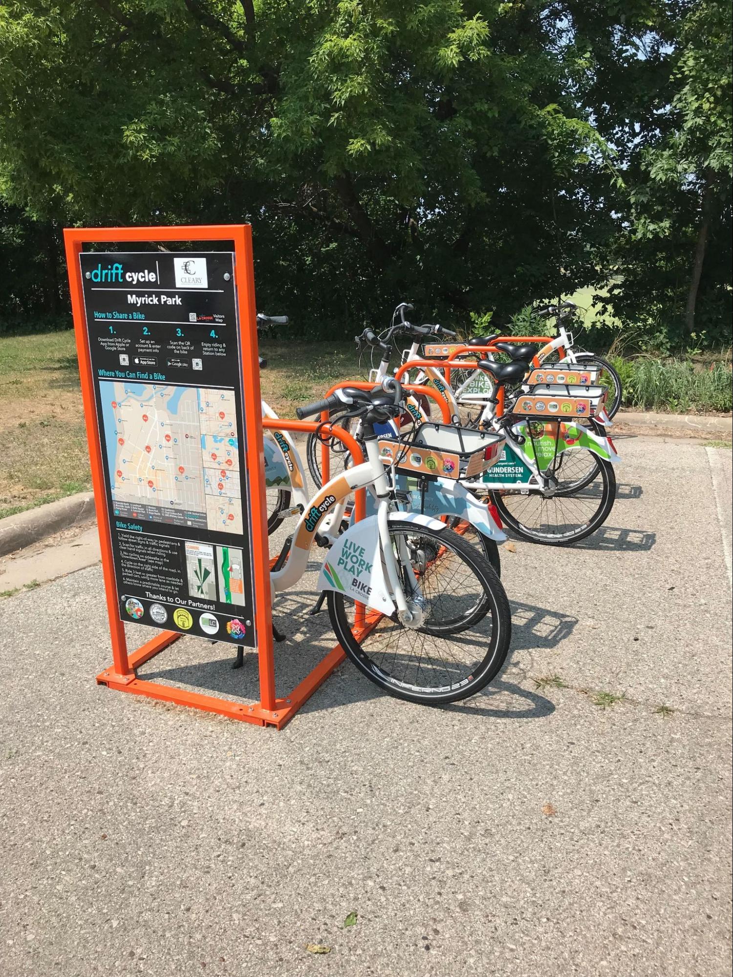 Bikes on bike rack