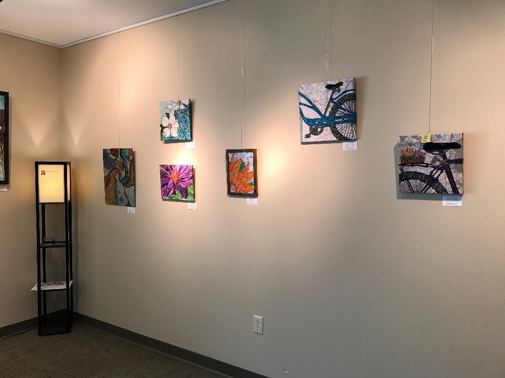 Leanne Poellinger's display in The Gallery at The Nature Place during the Summer of 2019. 