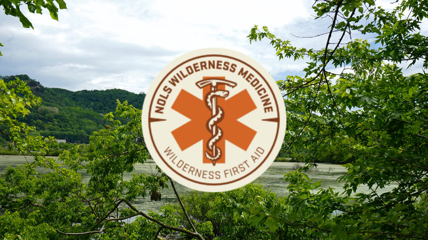 Banner promoting the NOLS wilderness first aid program