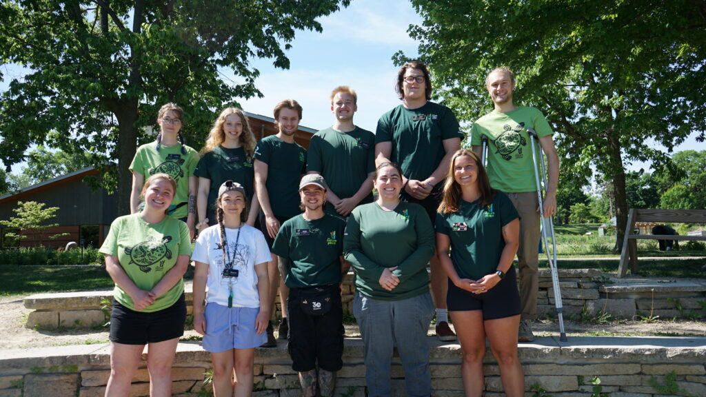 Group of AmeriCorps Environmental Educators standing at Karen's Classroom.