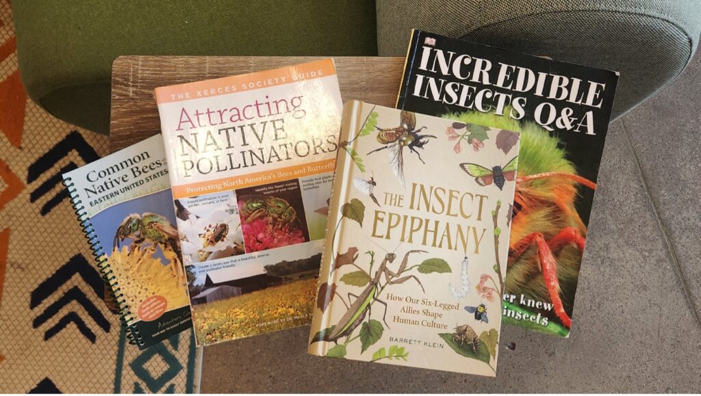 Four book covers about insects.